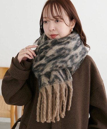 【ユニセックス】アニマル柄マフラー