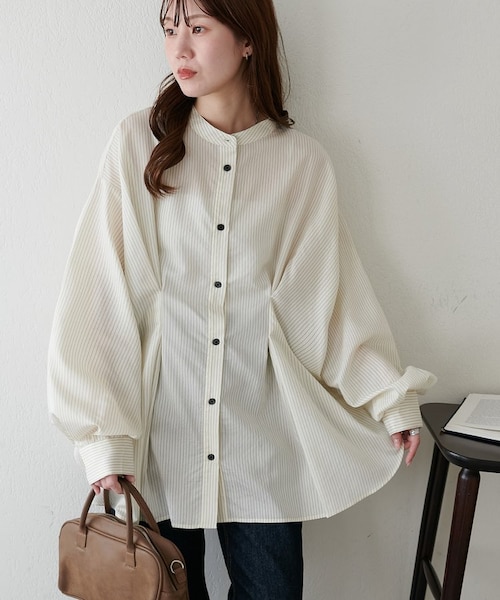 最終❗️価格 2025sstao シャツ jaketM SS先行予約/WEB限定】タックデザインオーバーシャツ｜ディスコートの