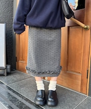 【umm.】フリルミドルスカート