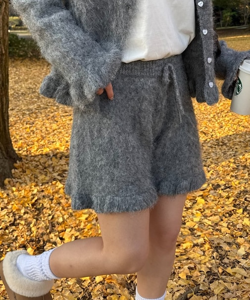 【umm.】フリルニットショートパンツ