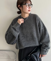 【ユニセックス】アンゴラミックスシャギーオーバーニット