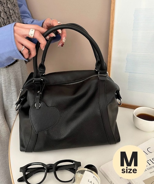 ミラーチャーム付ソフトボストンバッグ