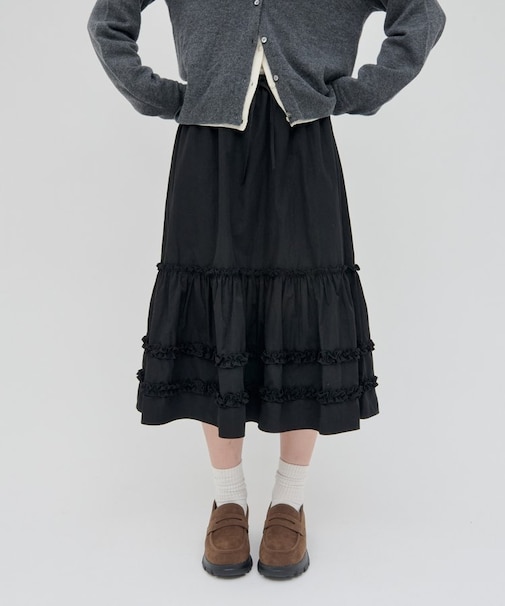 【umm.】ティアードミドルスカート