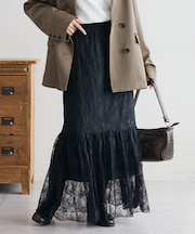 【SS先行予約】レース切替ギャザースカート