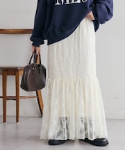 【SS先行予約】レース切替ギャザースカート