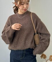 【ユニセックス】メランジシャギーニット