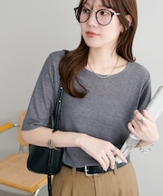 シアーリブ5分袖《WEB限定カラーあり》