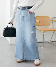 【SS先行予約】USコットンクラッシュデニムナロースカート