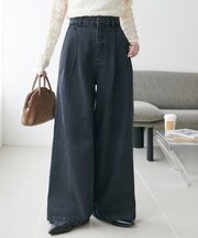 【SS先行予約】ライトデニムタックワイドパンツ