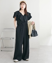 【SS先行予約】ジャガードフリルサロペット