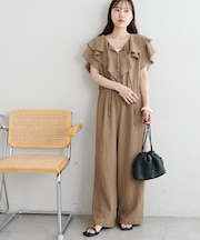 【SS先行予約】ジャガードフリルサロペット