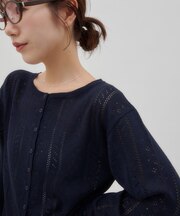 【umm.】アイレットフリルニットカーディガン