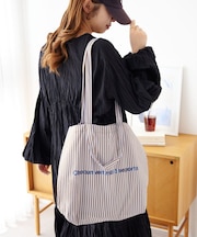 ストライプロゴトートバッグ