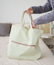 ストライプロゴトートバッグ