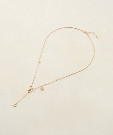 【GOLDY】ソリッドフラワーY字ネックレス