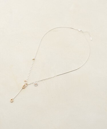 【GOLDY】ソリッドフラワーY字ネックレス