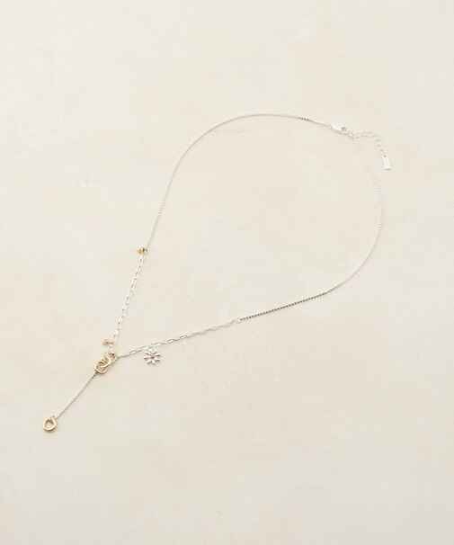 【GOLDY】ソリッドフラワーY字ネックレス