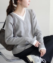 【SS先行予約】レイヤード風リングドットヘンリー