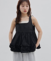 【umm.】裾フリルノースリブラウス