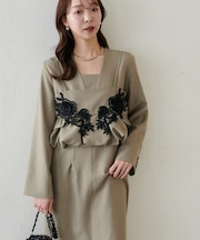 【オケージョン】レース使いビスチェセットワンピース