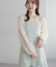 【オケージョン】レース刺繍ワンピース