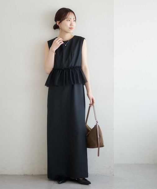 【オケージョン】チュール切替オケージョンワンピース