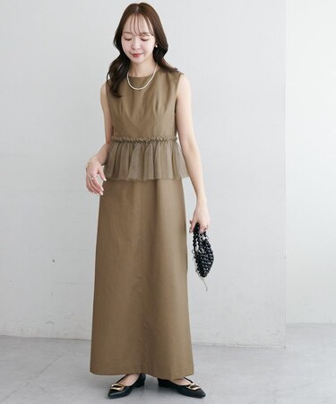 【オケージョン】チュール切替オケージョンワンピース