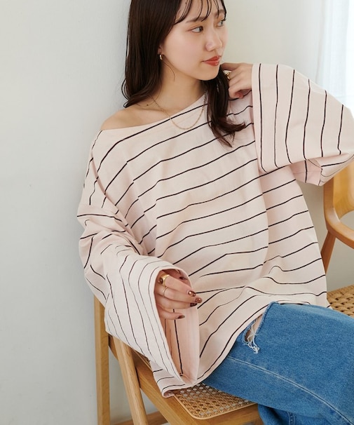 【SS先行予約】2WAYワンショルボーダープルオーバー《WEB限定カラーあり》