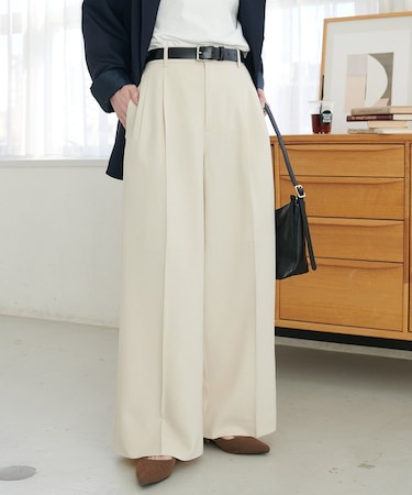 とろみ2タックワイドパンツ《WEB限定カラーあり》