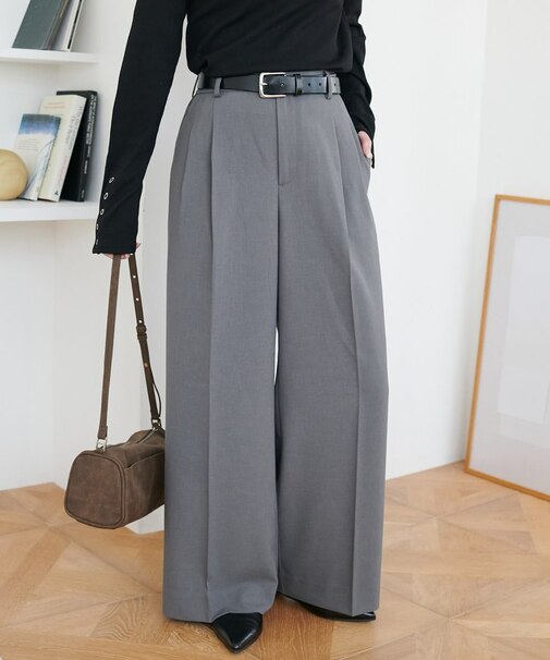 とろみ2タックワイドパンツ《WEB限定カラーあり》