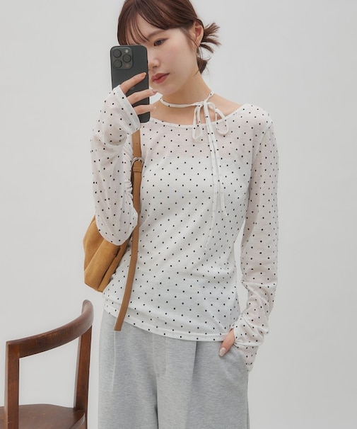 【umm.】チョーカードットロングスリーブ