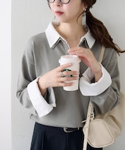 【SS先行予約】シャツレイヤード風プルオーバー