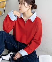 【SS先行予約】シャツレイヤード風プルオーバー