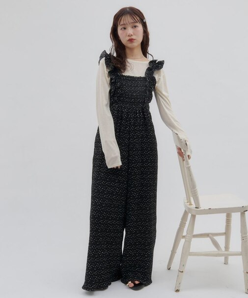 【umm.】肩フリルサロペット