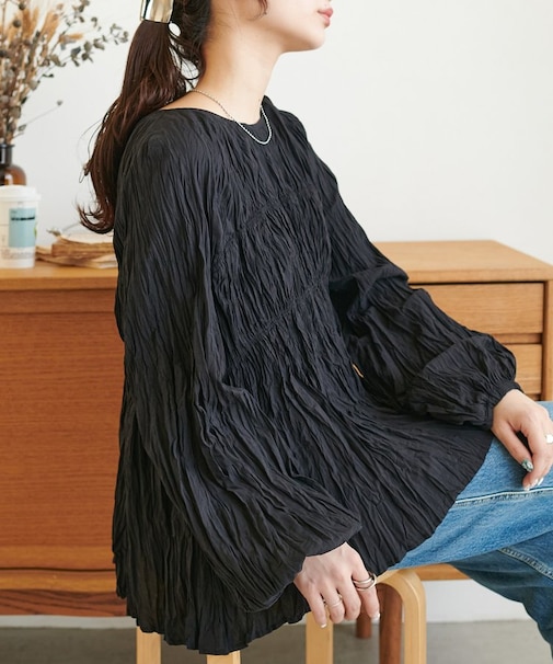 【リバイバル】ワッシャーシャーリングブラウス