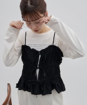 【umm.】ギャザーリボンキャミ《WEB限定カラーあり》