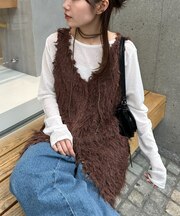 【umm.】チョーカー付きフェザーノースリチュニック