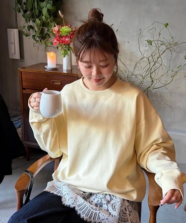 【ユニセックス】ワンポイント刺繍カラースウェット