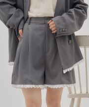 【umm./セットアップ対応】裾レースショートパンツ