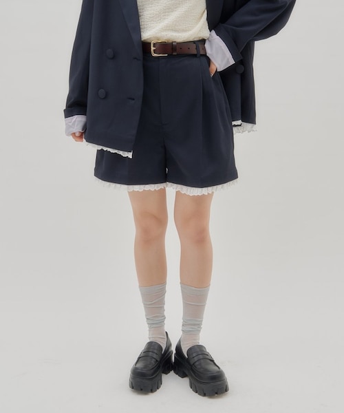 umm./セットアップ対応】裾レースショートパンツ｜ディスコートの通販
