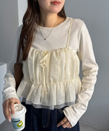 ビジュー使いキャミ