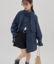 【umm.】配色ステッチトレンチコート