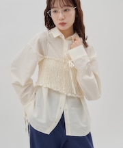 【umm.】キャミセットストライプシャツ