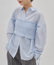 【umm.】キャミセットストライプシャツ