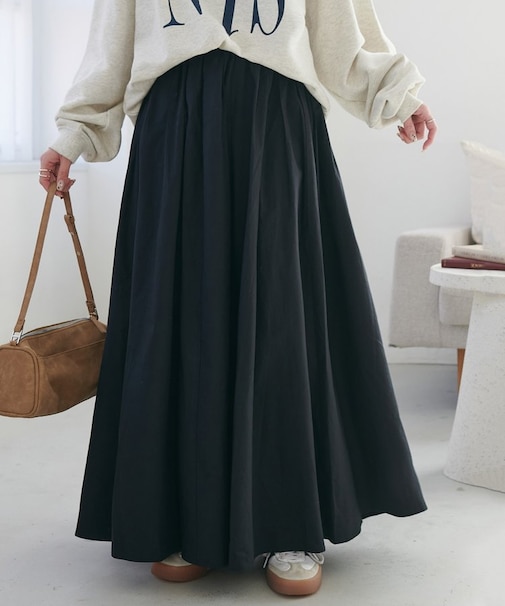 タックギャザーフレアスカート