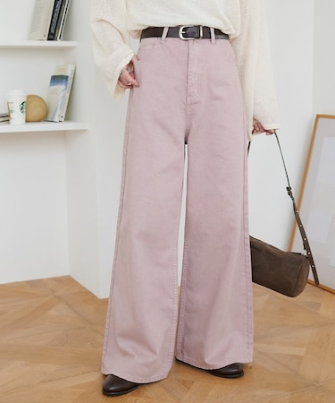 カラーセミフレアパンツ