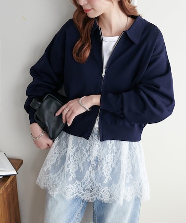 裾レースロングスリーブ