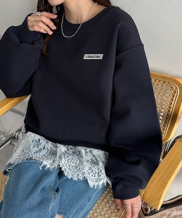 ワンポイント刺繍ダンボールプルオーバー