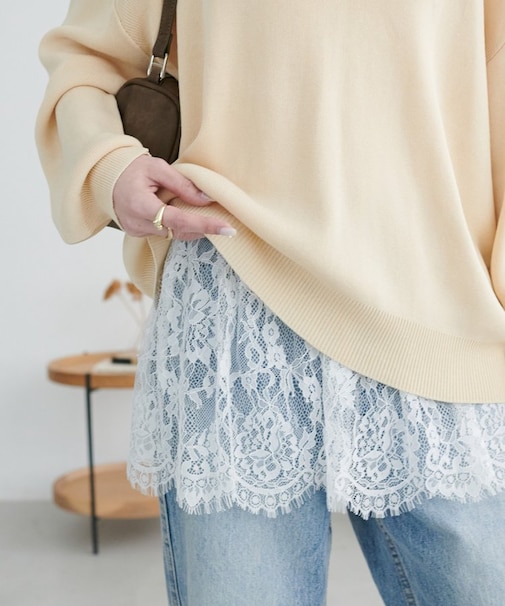 【SS先行予約】裾レース切替キャミ