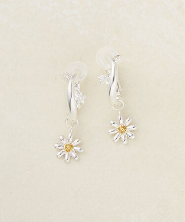 【GOLDY】ソリッドフラワースウィングイヤリング